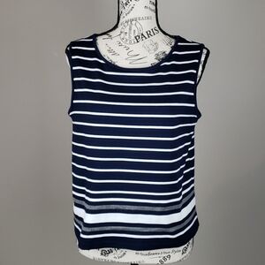{Max Studio} Striped sleeveless shirtTank Top